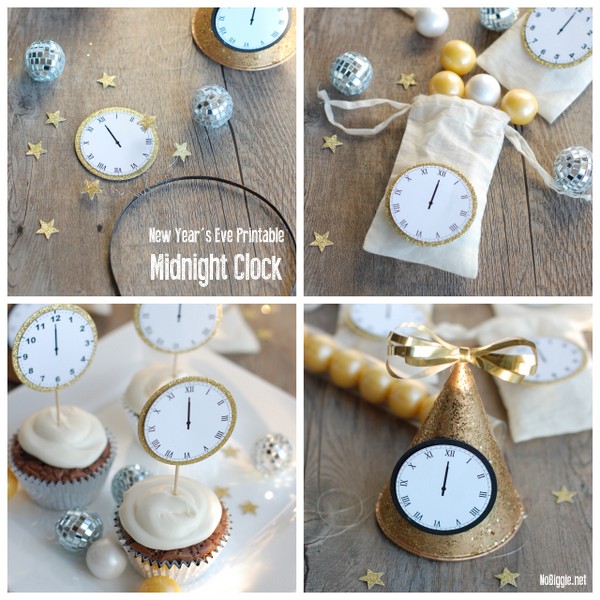 New Years Eve Midnight Clock printable | NoBiggie.net