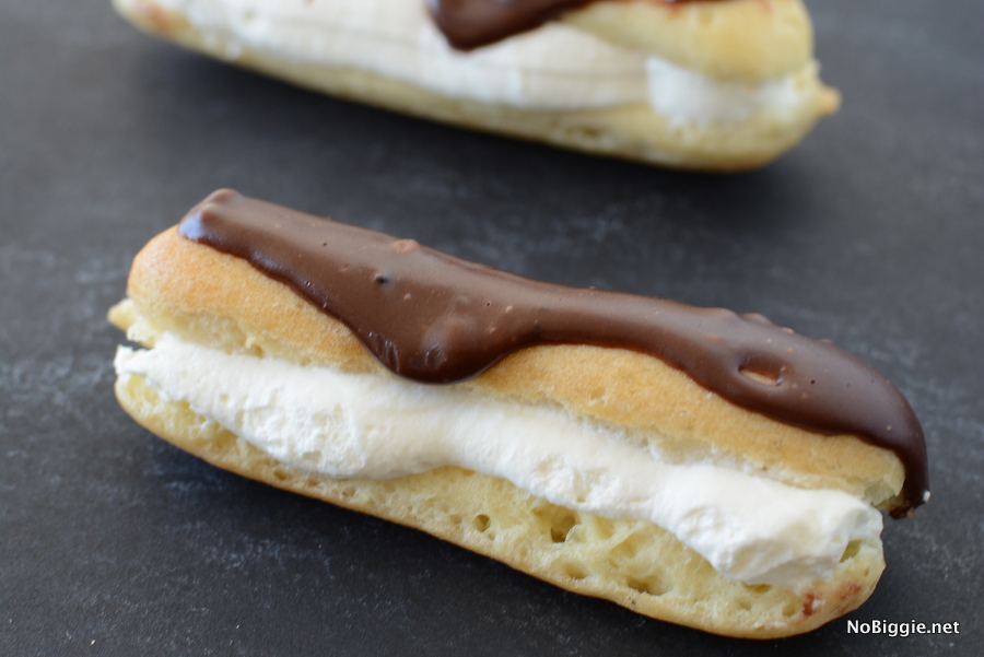 Chocolate Dipped Eclairs | NoBiggie