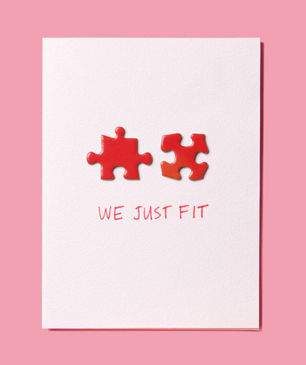 We fit | Puzzle Piece Valentine's Day card
