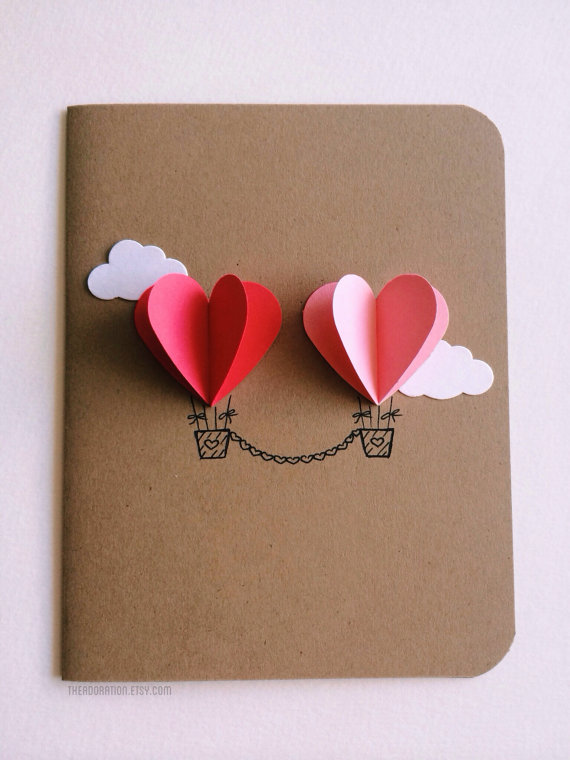 handmade cute and simple card for valentines day