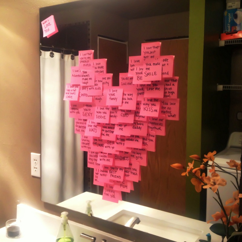 DIY Neon Heart Post-it Notes Backdrop - Party Ideas