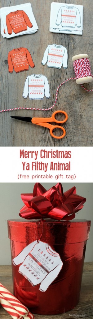 Merry Christmas Ya Filthy Animal Gift Tags | NoBiggie