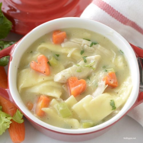 Chicken Noodle Soup with Heart Shaped Carrots | NoBiggie