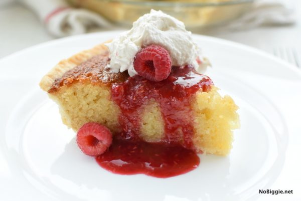 Buttermilk Pie with Raspberry Sauce | NoBiggie