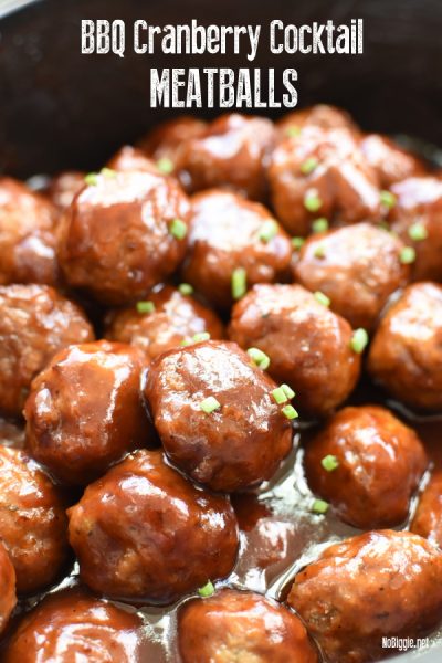 BBQ Cranberry Crockpot Cocktail Meatballs | NoBiggie