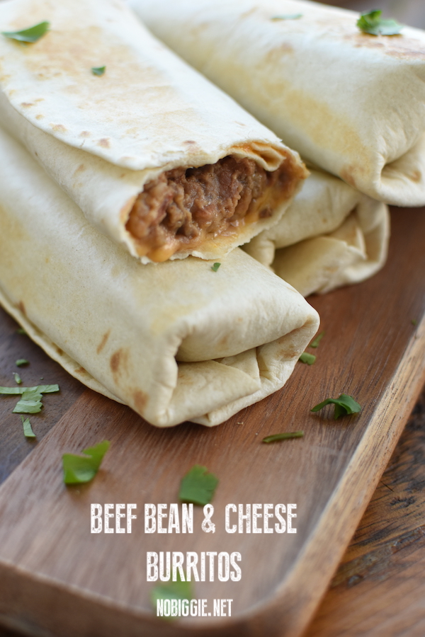 Easy Beef Bean and Cheese Burritos | NoBiggie.net