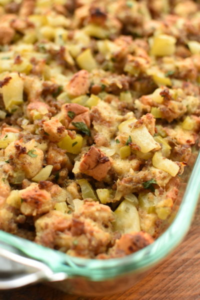 Homemade Sausage Apple Stuffing | NoBiggie.net