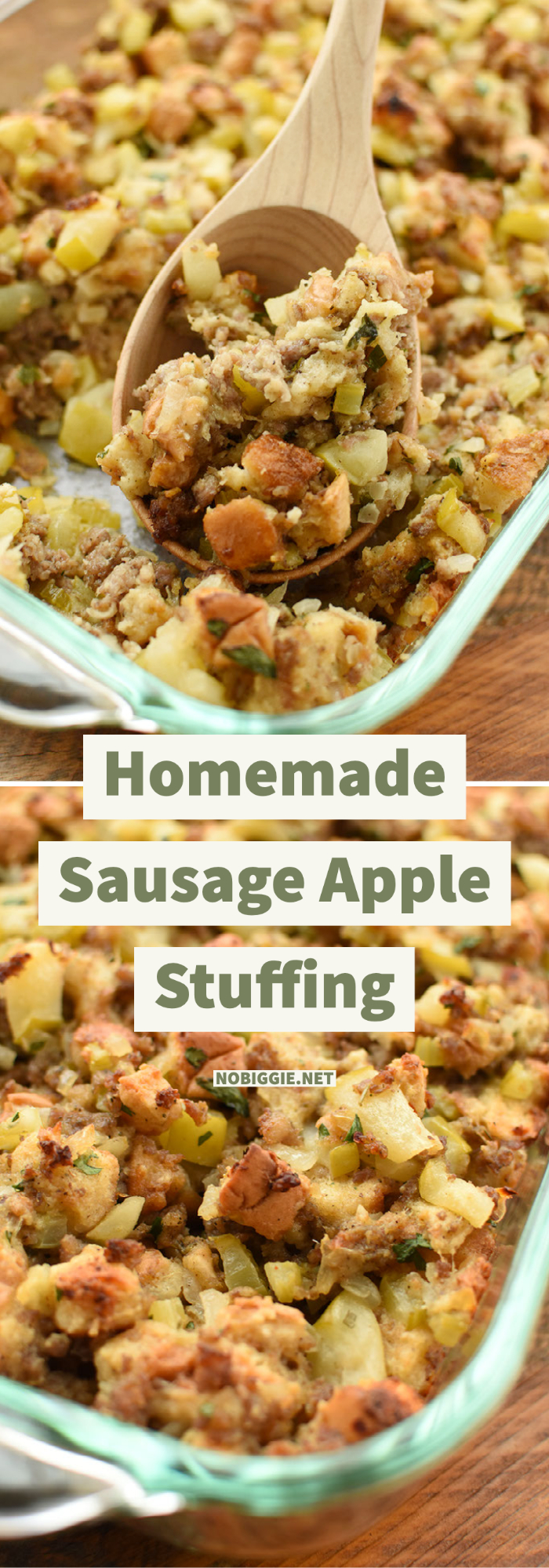 Homemade Sausage Apple Stuffing | NoBiggie.net